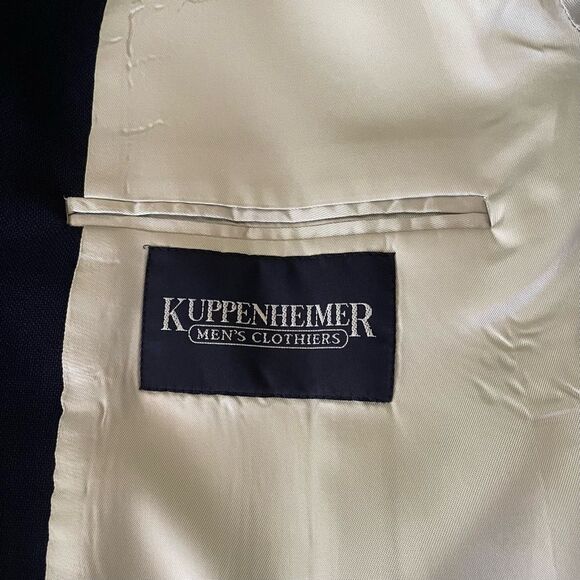 KUPPENHEIMER Men’s 44R Blue Navy 2 Gold Button Wool Sport Coat Blazer - Picture 3 of 10